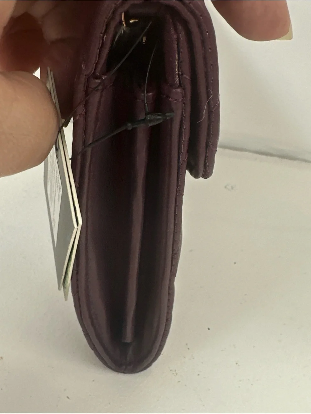 Badgley Mischka Quilted Burgundy Shoulder Bag Studded Gold Detachable Strap NWT
